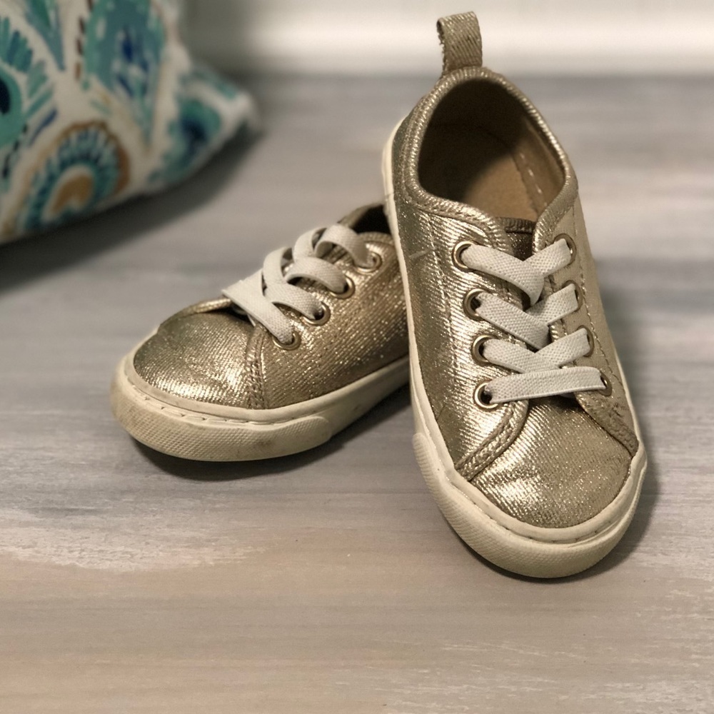 5/$25 Old Navy Metallic gold slip-on sneakers